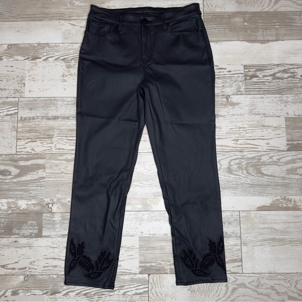 Chico’s‎ Perfect Stretch Girlfriend Slim Ankle Pants Black Size 0.5